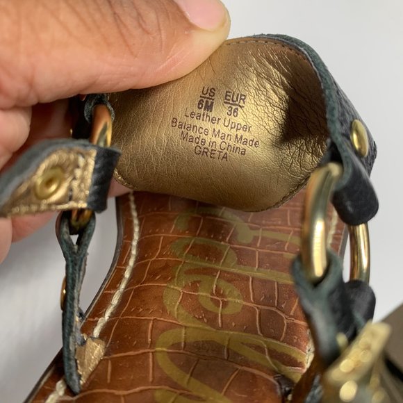 Sam Edelman Black Leather Thong Sandal Size 6 - Picture 6 of 6